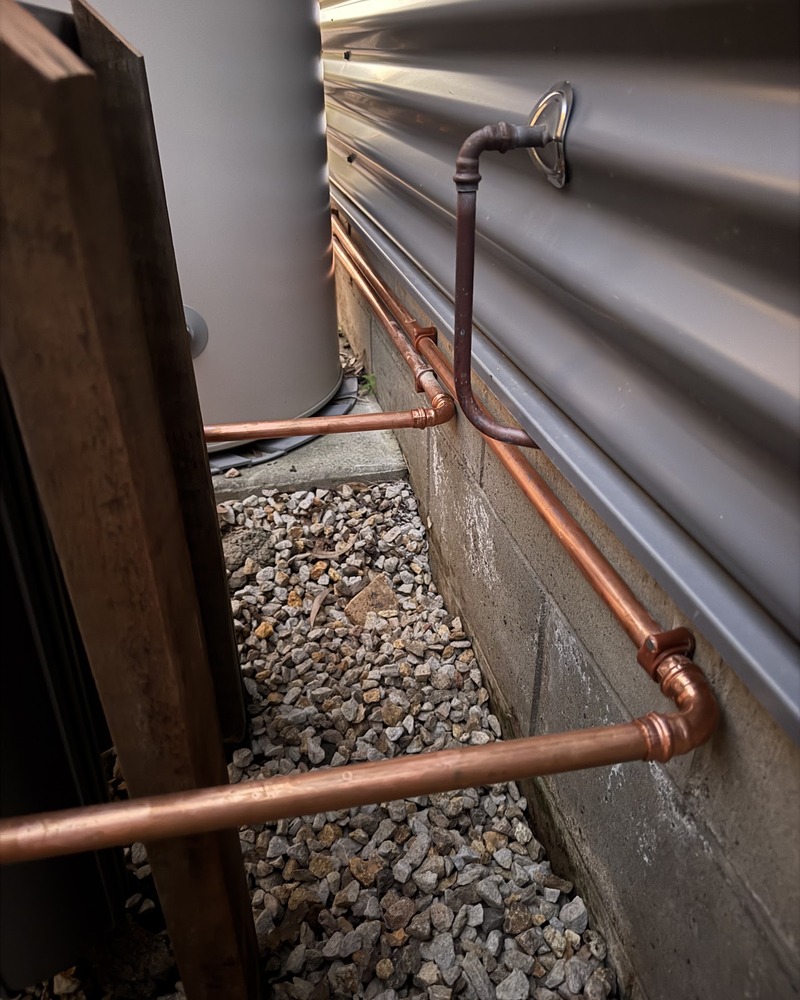 Copper Run To A Rainwater Tank — HPS Plumbing Solutions